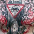 tatuaggio Petto Elefante Dotwork di Peter Aurisch