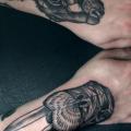 Hand Dotwork Rabbit tattoo by Peter Aurisch