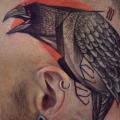 tatuaje Cabeza Cuervo Abstracto por Peter Aurisch