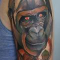 Shoulder Draw Gorilla tattoo by Peter Aurisch