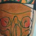 tatuaje Cráneo Muslo por Peter Aurisch