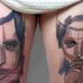 Women Draw Thigh Men tattoo by Peter Aurisch
