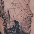 tatuaggio Fantasy Fianco Città Uomo di Bio Art Tattoo