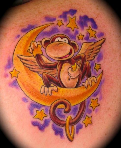 Tatuaggio Fantasy Scimmia Luna di Requiem Body Art