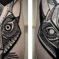 tatuaje Perro Gato por David Hale