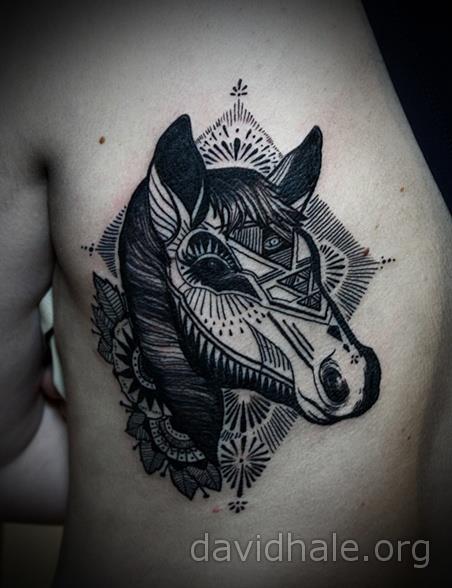 Сторона Лошадь татуировка от David Hale