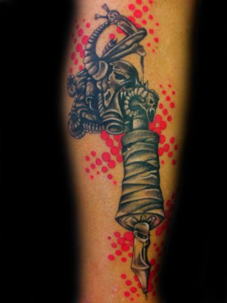 Arm Tattoo Machine Tattoo by Proki Tattoo
