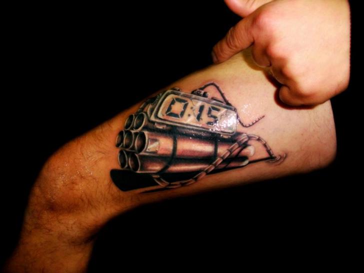 Leg Bomb Tattoo by Proki Tattoo