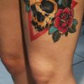 Bein Totenkopf tattoo von Proki Tattoo