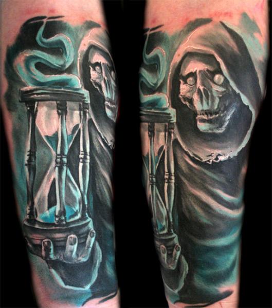 Arm Fantasy Clepsydra Death Tattoo by Speak In Color