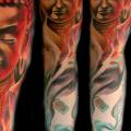 tatuaje Brazo Buda Religioso por Speak In Color
