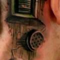 Biomechanical Head Neck tattoo by Speak In Color