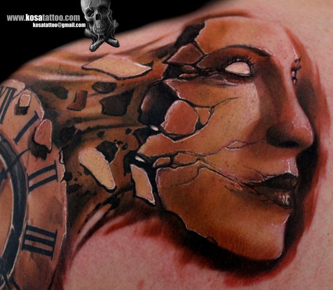 Tatuaje Hombro Fantasy Mujer por Speak In Color