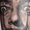 Portrait Salvador Dali tattoo by Otzi Tattoos