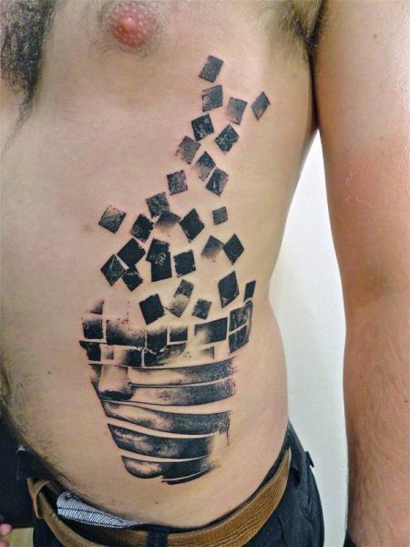 Fantasy Side Dotwork Tattoo by Otzi Tattoos