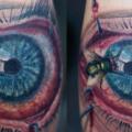 tatuaggio Polpaccio Occhio Mosca di Chris Gherman