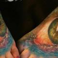 tatuaggio Realistici Piede Occhio di Chris Gherman
