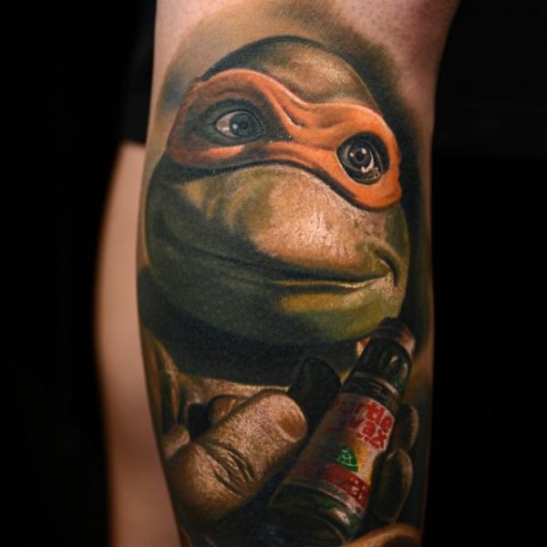 Arm Fantasy Ninja Turtle Tattoo by Nikko Hurtado