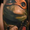 Arm Fantasy Ninja Turtle tattoo by Nikko Hurtado