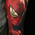 Arm Superheroes Spiderman tattoo by Nikko Hurtado