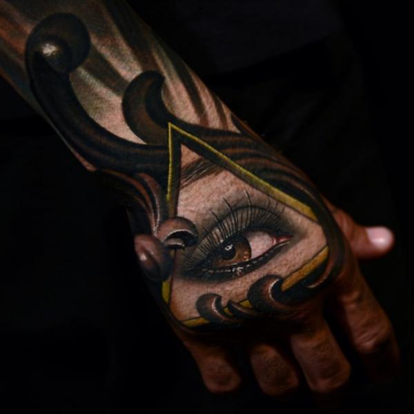 Hand Eye Triangle Tattoo by Nikko Hurtado