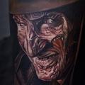 tatuaje Retrato Freddy Krueger por Nikko Hurtado