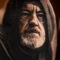 Portrait Thigh Star Wars tattoo by Nikko Hurtado