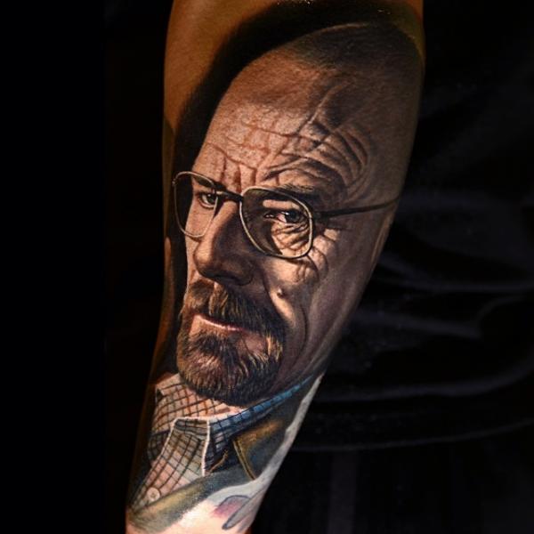 My custom Walter White of Breaking Bad done by very talented Daria Stahp  of Pink Machine Tattoo in Warsaw Poland  rtattoos