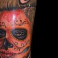 tatuaje Brazo Cráneo mexicano por Face Tattoo