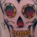 tatuaje Pierna Cráneo por Face Tattoo
