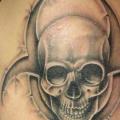 tatuaje Hombro Cráneo 3d por La Florida Ink