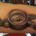 Arm Realistic Compass 3d tattoo by La Florida Ink