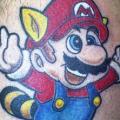 Calf Super Mario tattoo by Lorenzo Arte Y Tatuaje