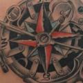 Realistic Back Compass tattoo by Freaky Colours