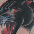 Brust Old School Panther tattoo von Freaky Colours