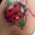 Shoulder Ladybug tattoo by Mandinga Tattoo
