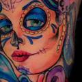 Schulter Mexikanischer Totenkopf tattoo von Mandinga Tattoo