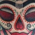 tatuaje Brazo New School Cráneo mexicano por Tattoo Tai
