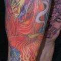 Leg Japanese Buddha tattoo by Rand Family Tattoo