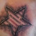 Chest Lettering Star 3d tattoo by Rock Ink