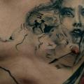 Fantasy Chest Women tattoo by No Regrets Studios