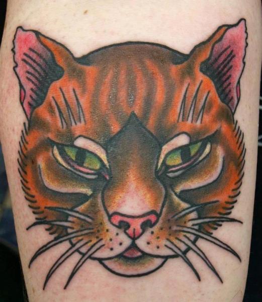 Tatuagem New School Gato por No Regrets Studios