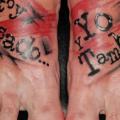 Foot Lettering Trash Polka tattoo by Balinese Tattoo