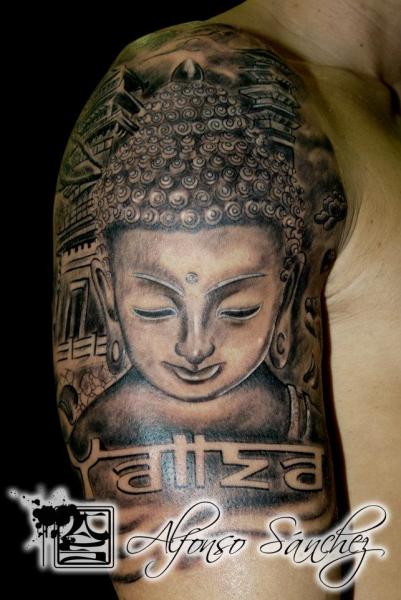 Shoulder Religious Tattoo by Balinese Tattoo