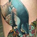 New School Calf Bird tattoo by JH Tattoo