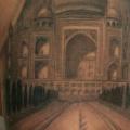 tatuaje Hombro Taj Mahal por Kaeru Tattoo