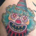 Arm New School Clown tattoo by Mao and Cathy
