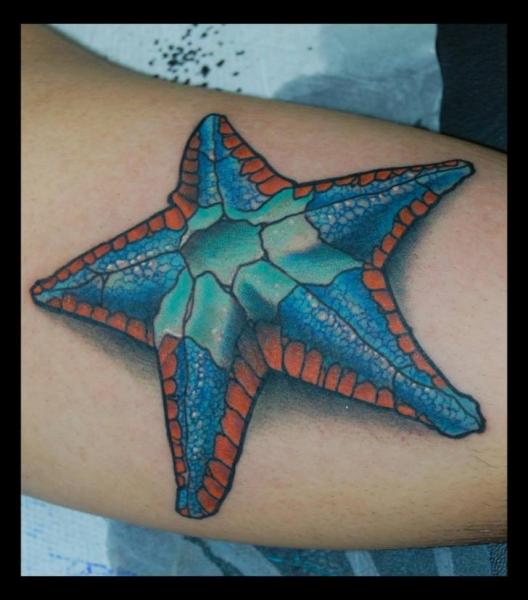 Tatuaje Estrella De Mar por Tattoo Blue Cat