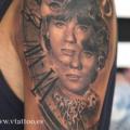 Shoulder Portrait Clock tattoo by V Tattoos