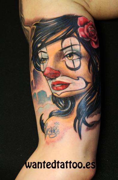Arm Clown Tattoo by Wanted Tattoo
